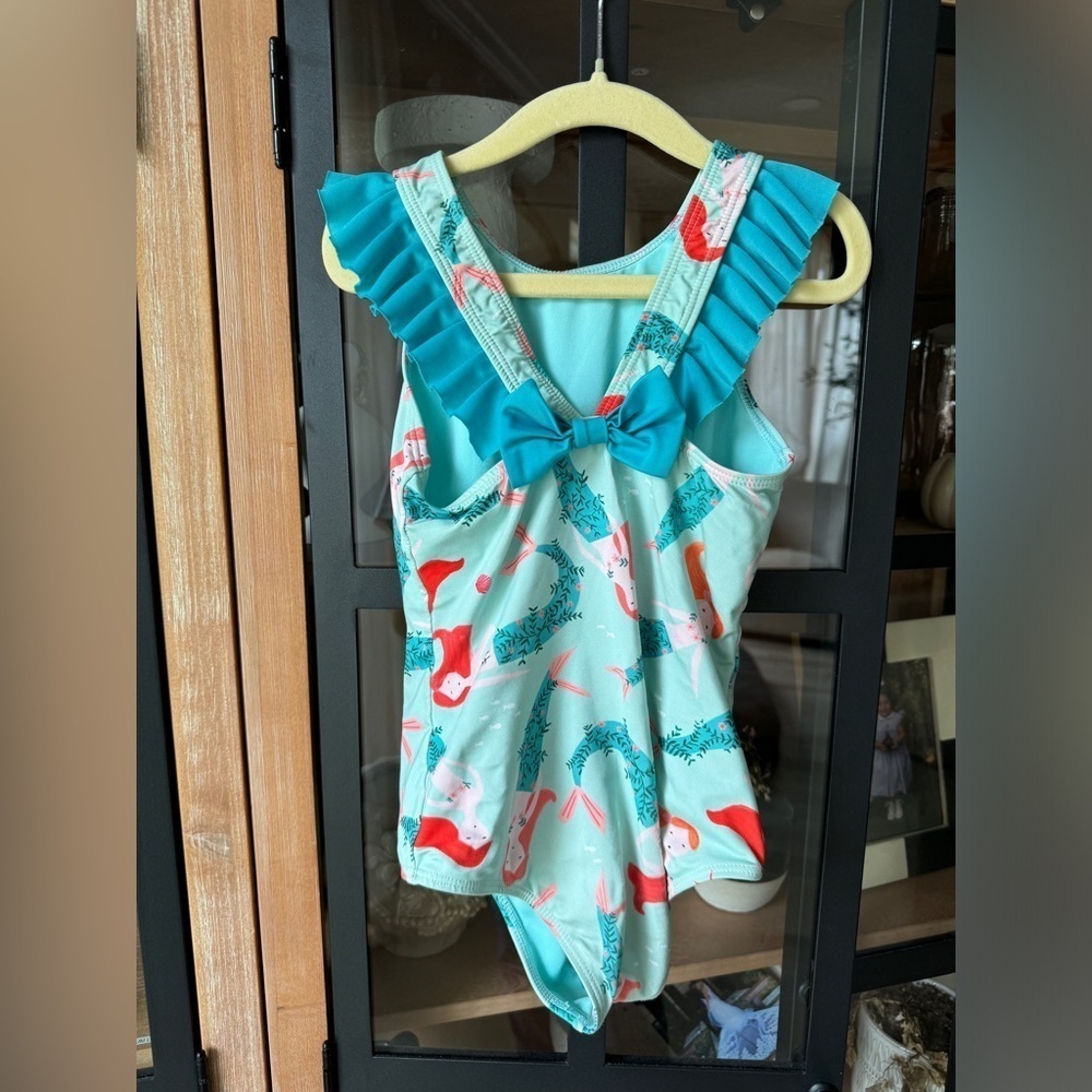 Pepita & Me toddler one piece swimsuit mermaids bow ruffle coralina turquoise - Picture 3 of 6